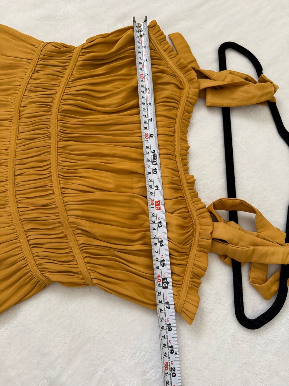 Rachel Zoe 2 Piece Mustard Pleated Skirt Set Tie Strap Boho Size M - Picture 10 of 10